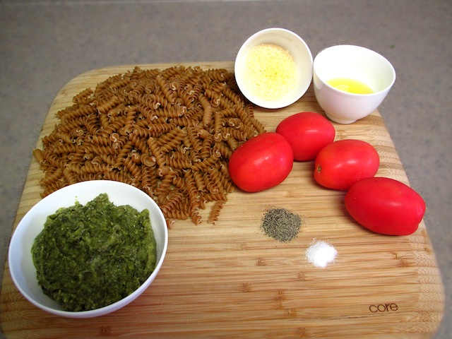 Roasted Tomatoes and Pesto Pasta Salad