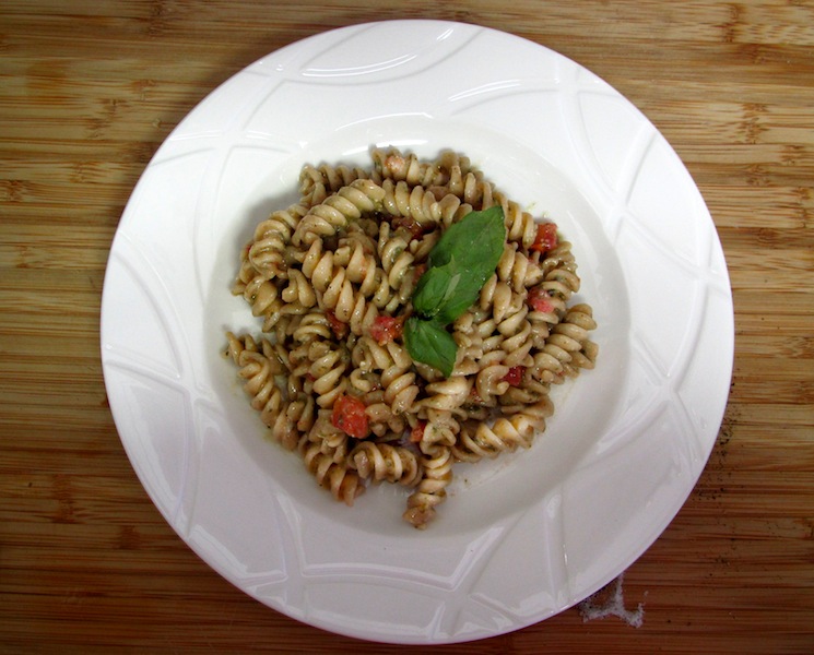 Roasted Tomatoes and Pesto Pasta Salad