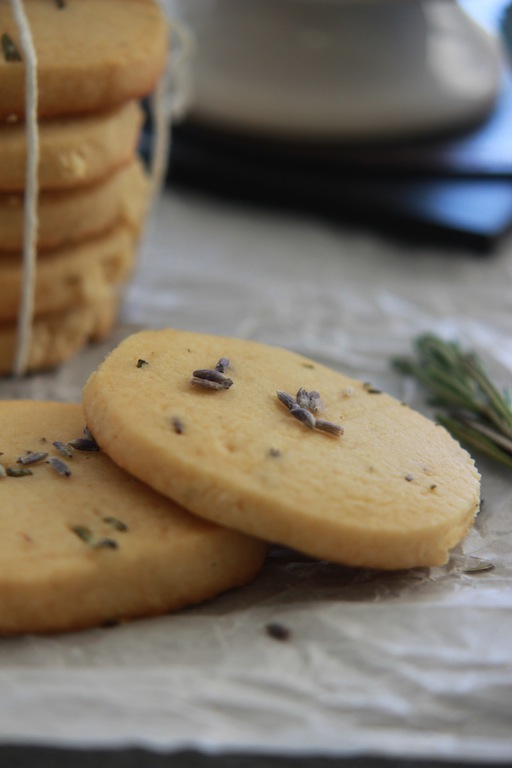Honey Lavender and Rosemary Shortbread Cookies